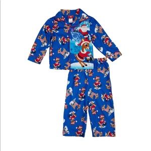 Rudolph The Red Nosed Reindeer "Santa's Little Helper" flannel pajama set